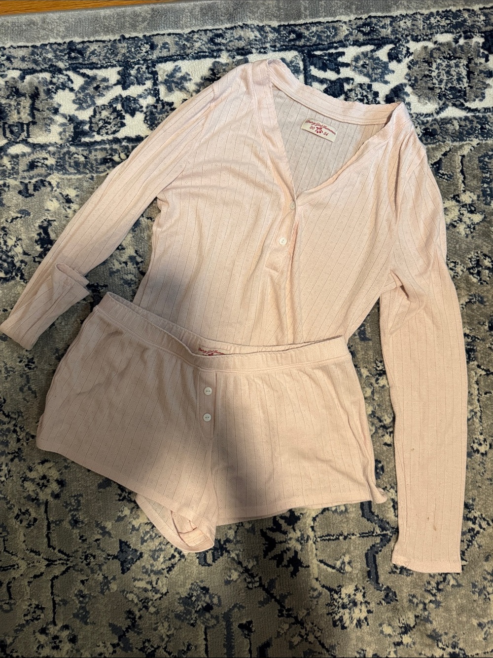 Women's Pink Dairy Boy Pj set